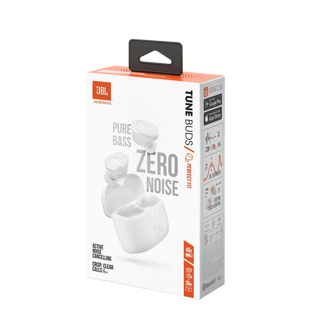 JBL Tune Buds -langattomat nappikuulokkeet, valkoiset