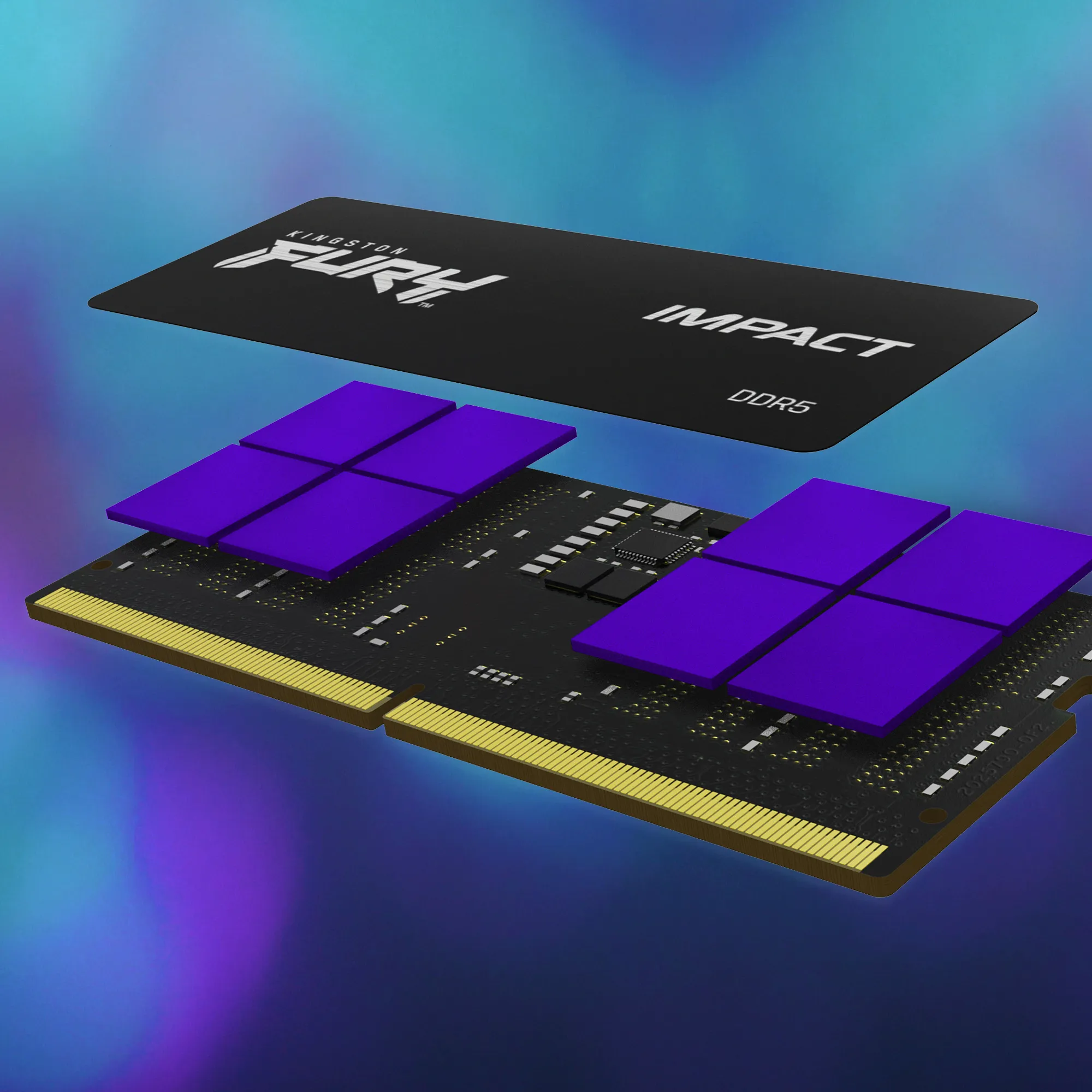 Kingston FURY Impact 32 Gt (2 x 16 Gt) DDR5 4800 MHz, CL38 -muisti, Musta