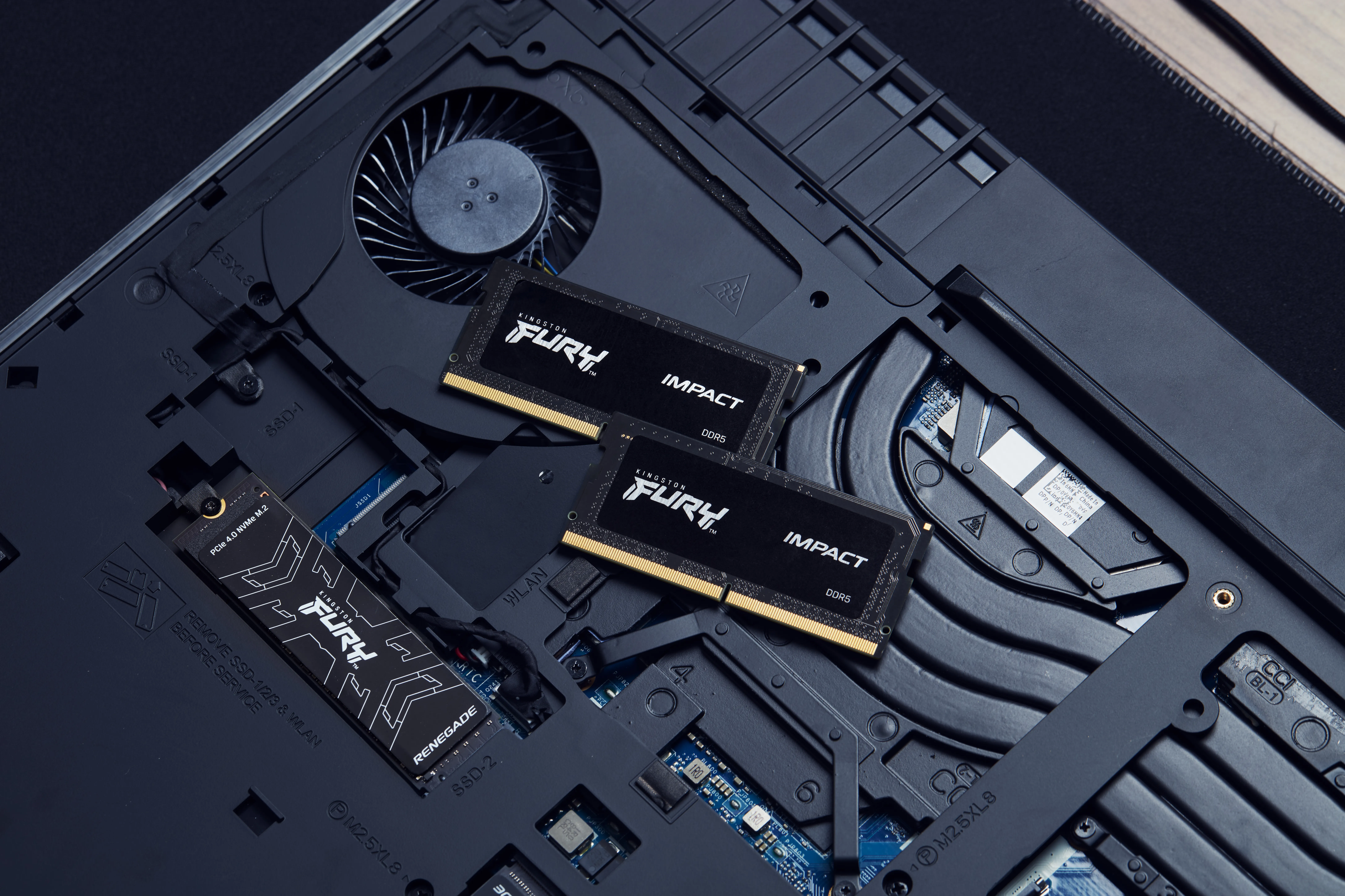 Kingston FURY Impact 32 Gt (2 x 16 Gt) DDR5 4800 MHz, CL38 -muisti, Musta