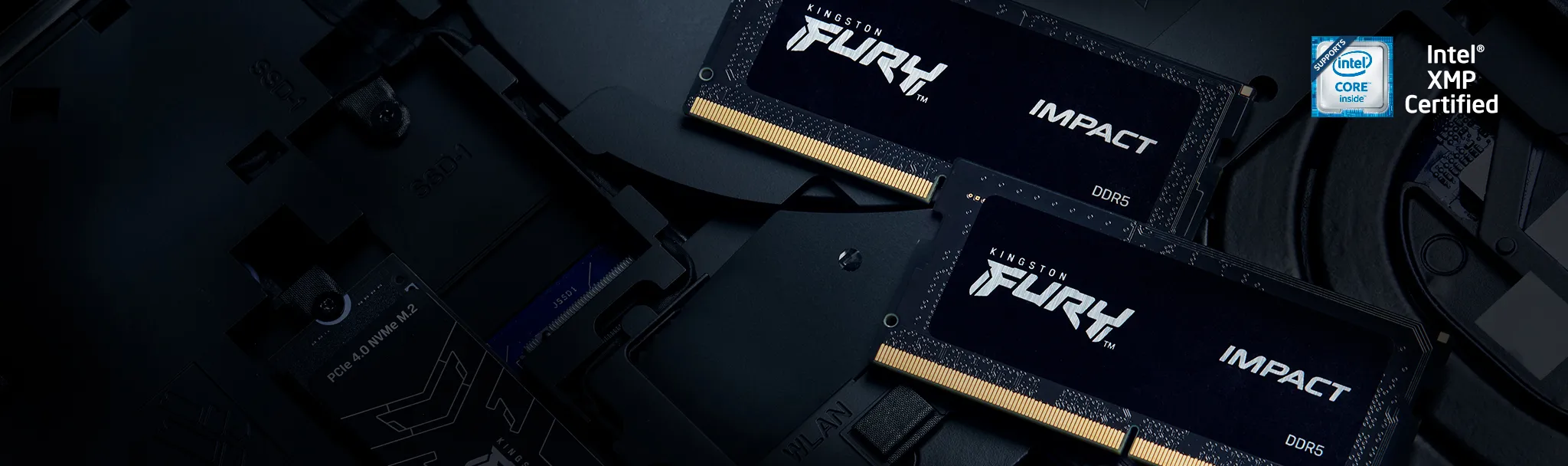 Kingston FURY Impact 32 GB (2 x 16 GB) DDR5 6400 MHz, CL38 - minne, Svart (XMP)