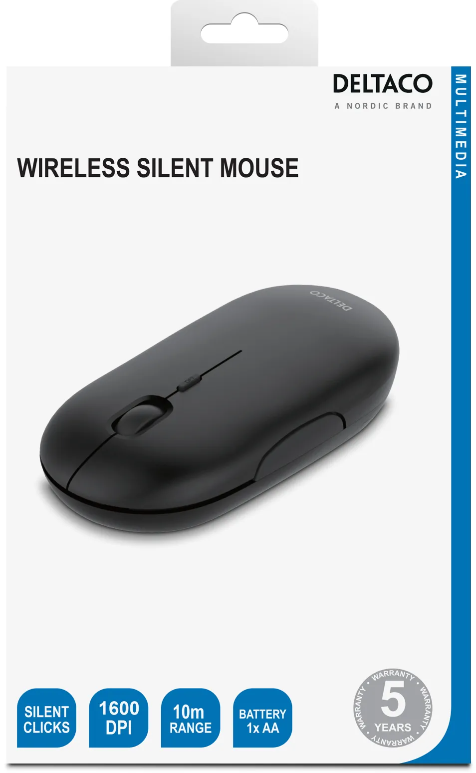 Deltaco MS-803 - wireless mouse, grey
