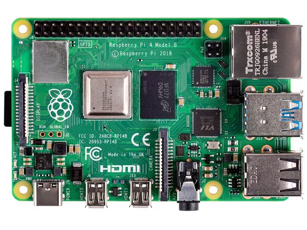 Raspberry Pi 4 Model B, 2 GB RAM, USB-C, dual Micro HDMI