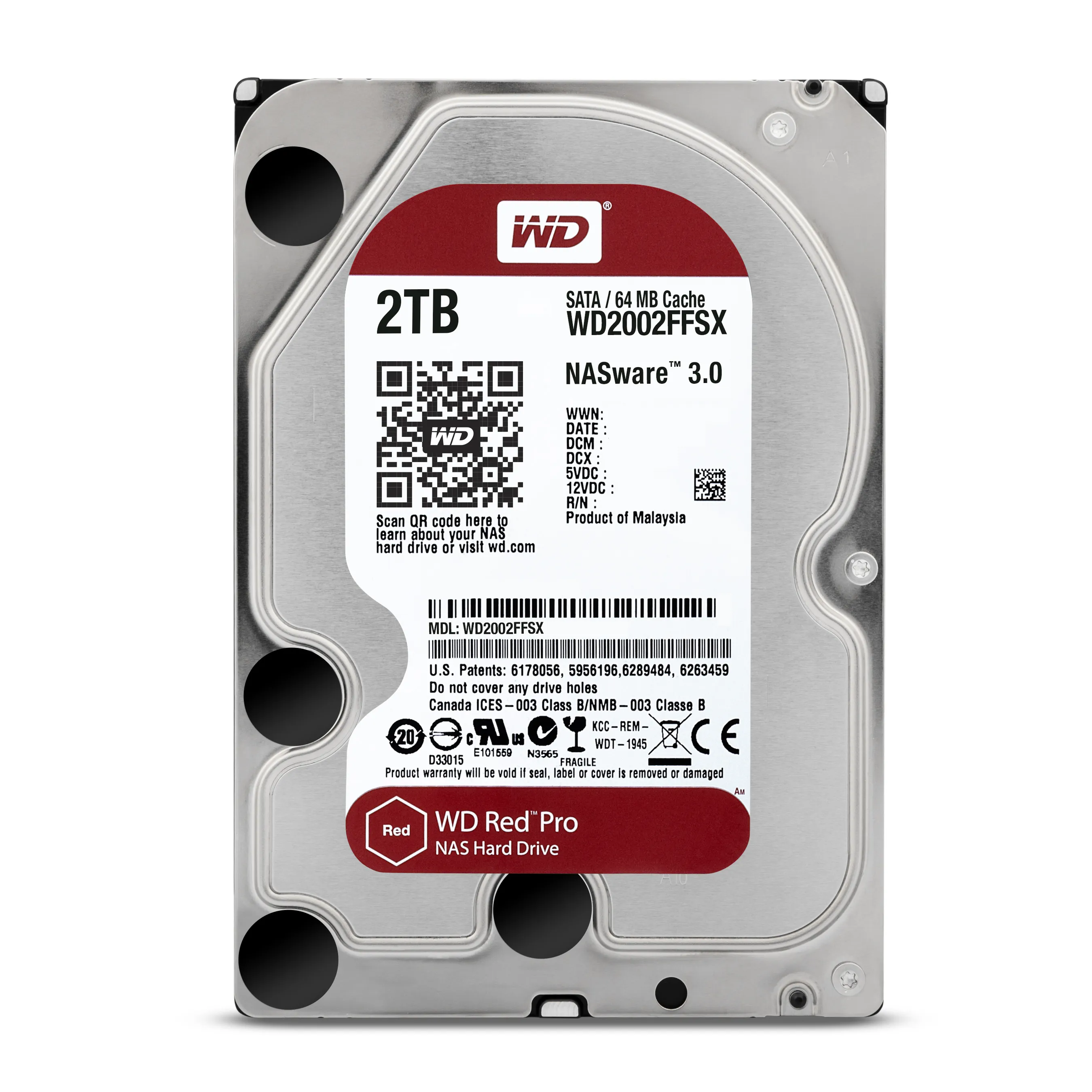 WD Red Pro 3.5&quot;, 2 TB, 7200 RPM, 64 MB - h&aring;rddisk (NAS)
