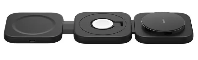 Belkin Boost Charge Pro 3 in 1, Folding Travel Wireless Charging Pad with Qi2 Magnetic 15w - wireless charger, Black