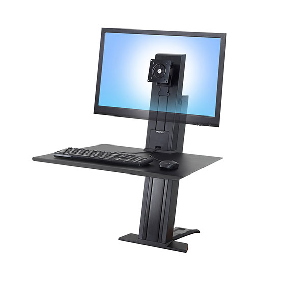 ERGOTRON WorkFit-SR 1 Monitor Sit-Stand Desktop Workstation black