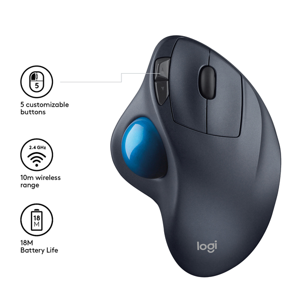 Logitech Trackball M570 -langaton hiiri, Musta