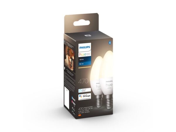 Philips Hue White Candle, E14 - smart bulb, 2-pack