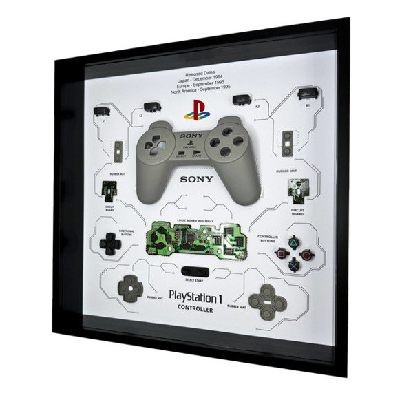 GRC Retro Art Sony PS1 Controller SCPH-1080/SCPH-1010 - n&auml;ytt&ouml;, Harmaa