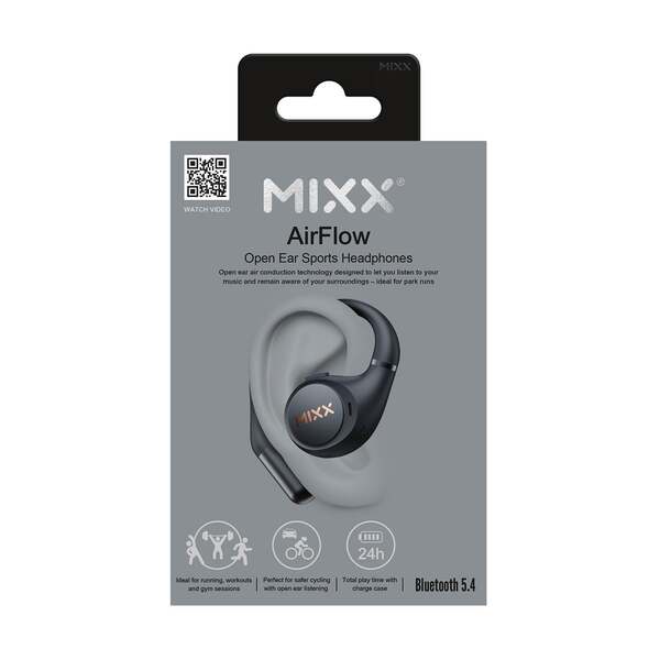 Mixx AirFlow SBSP-OP-BK-501 Wireless Earbuds, Black