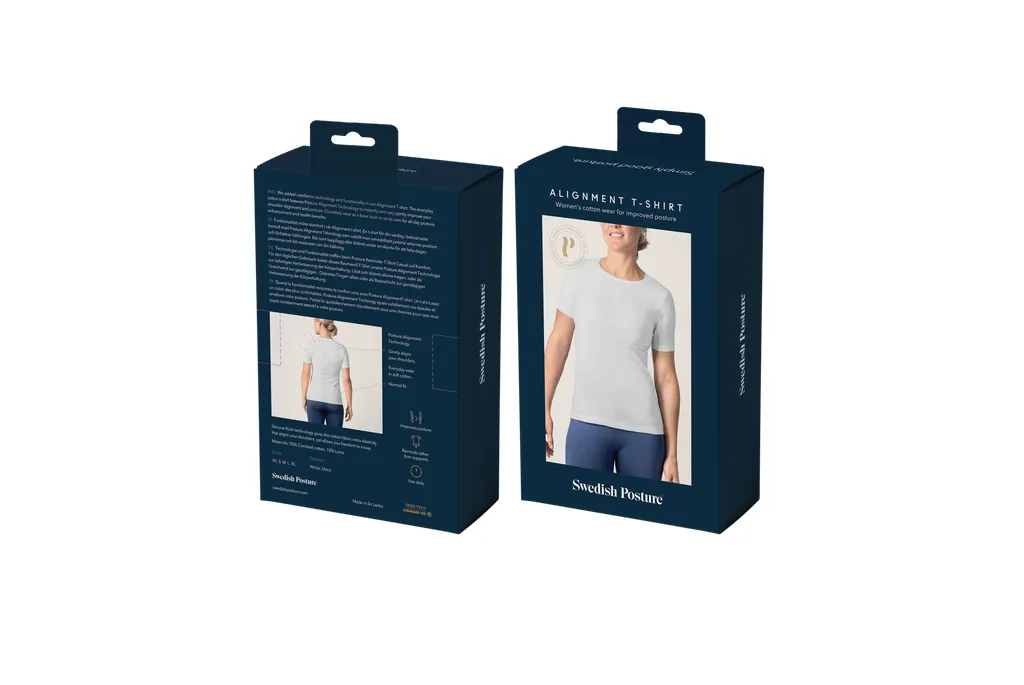 SWEDISH POSTURE T-Shirt Women Alignment Cotton Black S
