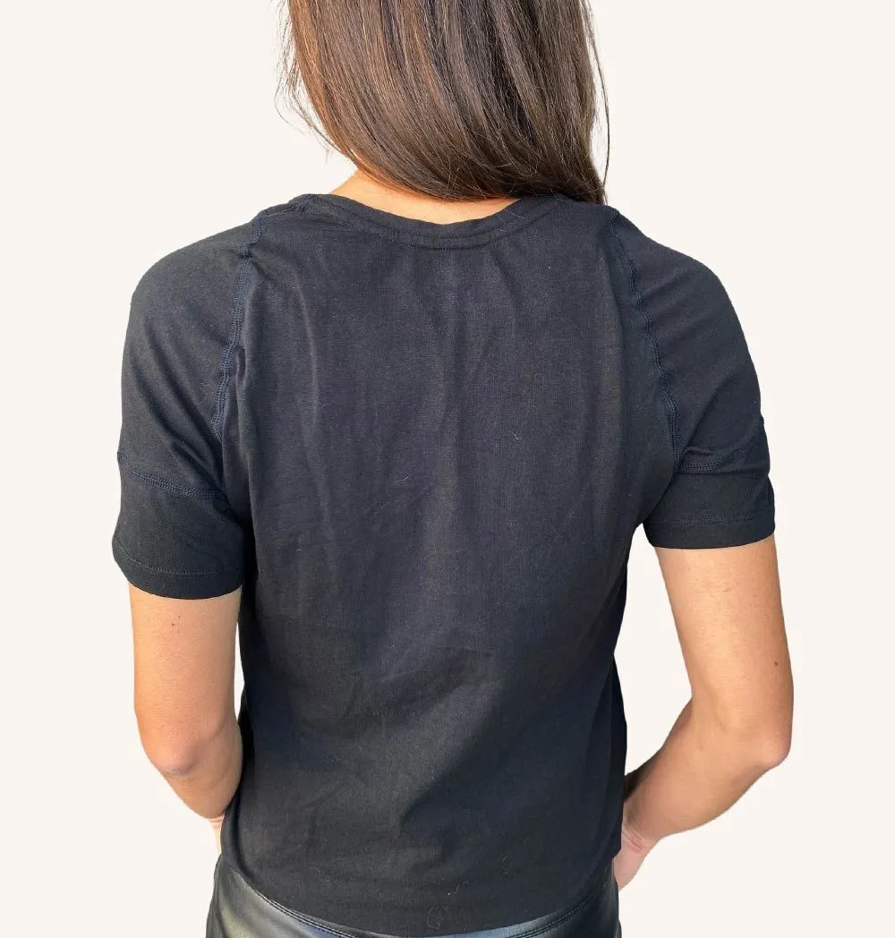 SWEDISH POSTURE T-Shirt Women Alignment Cotton Black S