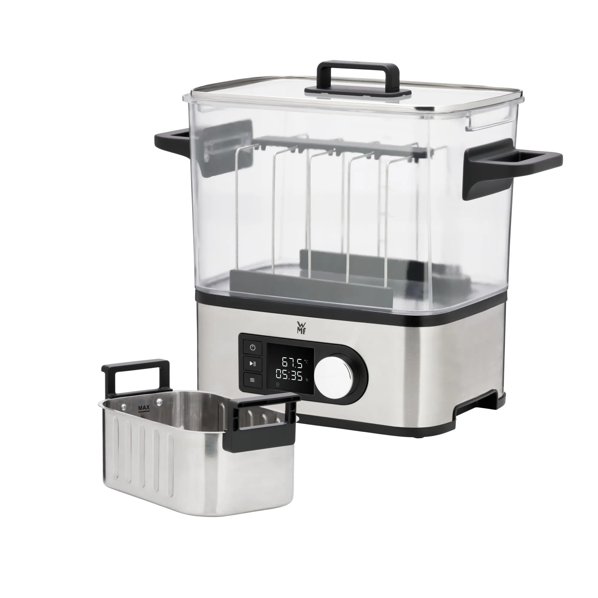 WMF Lono Sous Vide Cooker Pro Sous Vide Water Oven and Slow Cooker, 1500 Watt, 6 Litre, Stainless steel