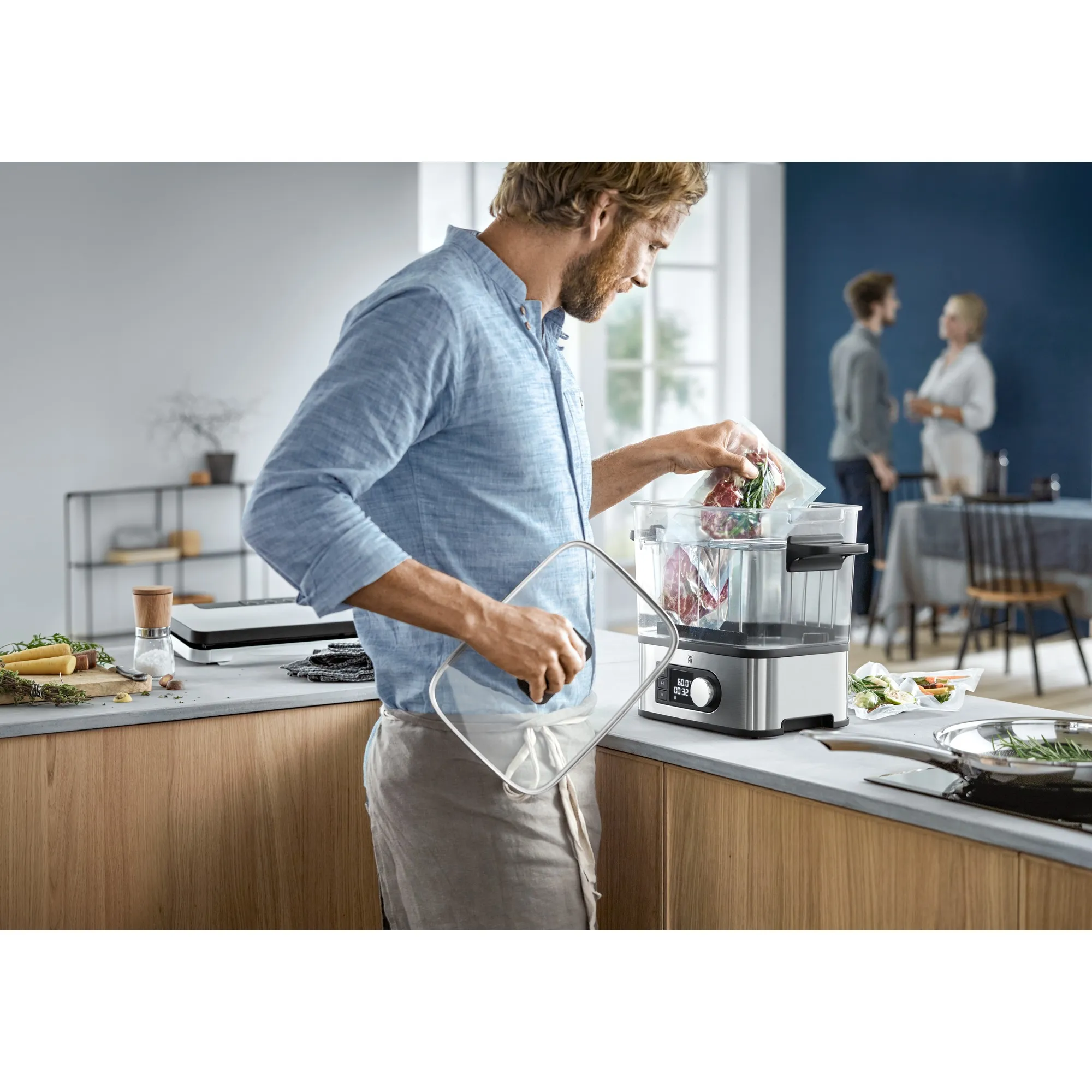 WMF Lono Sous Vide Cooker Pro Sous Vide Water Oven and Slow Cooker, 1500 Watt, 6 Litre, Stainless steel