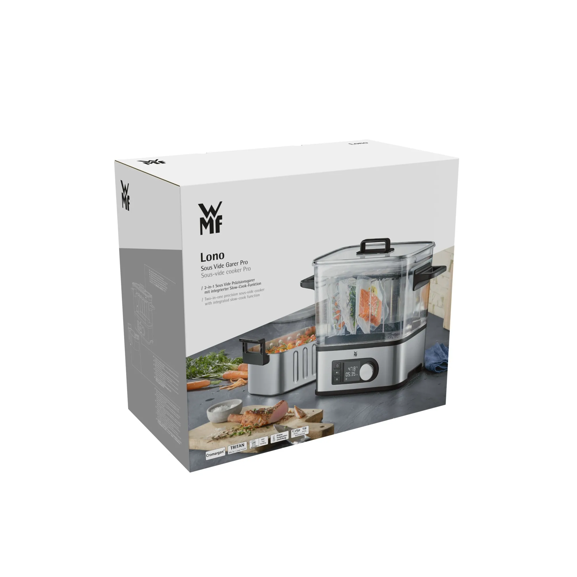 WMF Lono Sous Vide Cooker Pro Sous Vide Water Oven and Slow Cooker, 1500 Watt, 6 Litre, Stainless steel