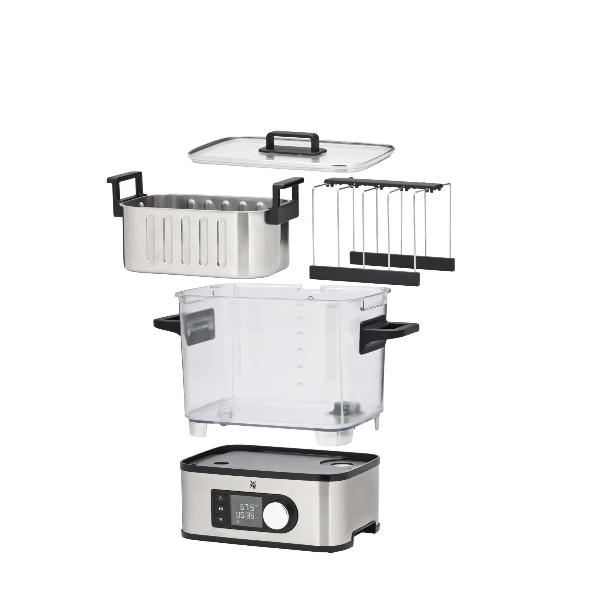 WMF Lono Sous Vide Cooker Pro Sous Vide Water Oven and Slow Cooker, 1500 Watt, 6 Litre, Stainless steel