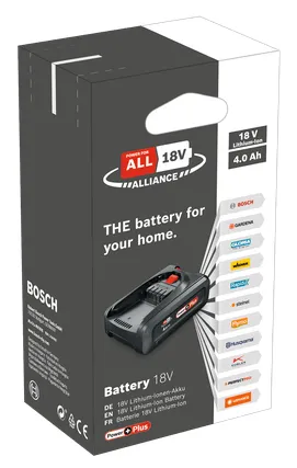 Bosch Battery pack PBA 18 V 4.0 Ah PowerPlus (black, POWER FOR ALL ALLIANCE)