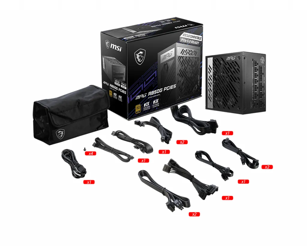 MSI MPG A850G PCIE5 850W - Power supply, 80 Plus Gold