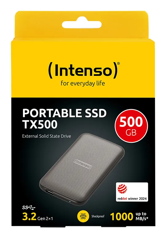 Intenso TX500 500 Gt USB-C -ulkoinen SSD, Ruskea