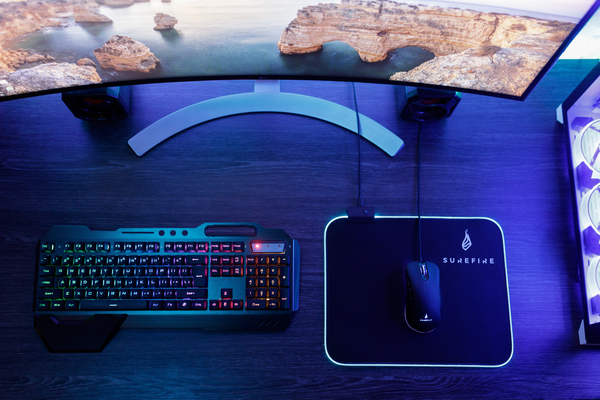 Surefire Silent Flight RGB-320 RGB Gaming Mousepad, 320x260 mm, Black