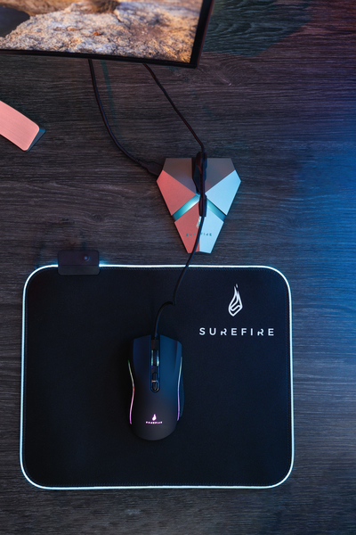 Surefire Silent Flight RGB-320 RGB Gaming Mousepad, 320x260 mm, Black