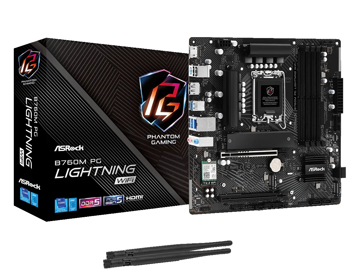 ASRock B760M PG Lightning WiFi mATX-emolevy