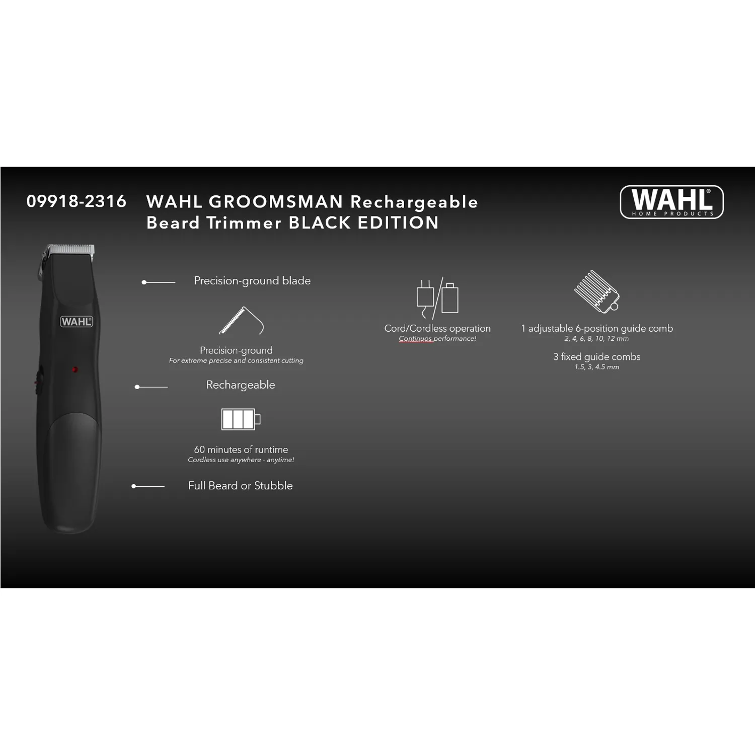 Wahl Groomsman BLACK EDITION - beard trimmer