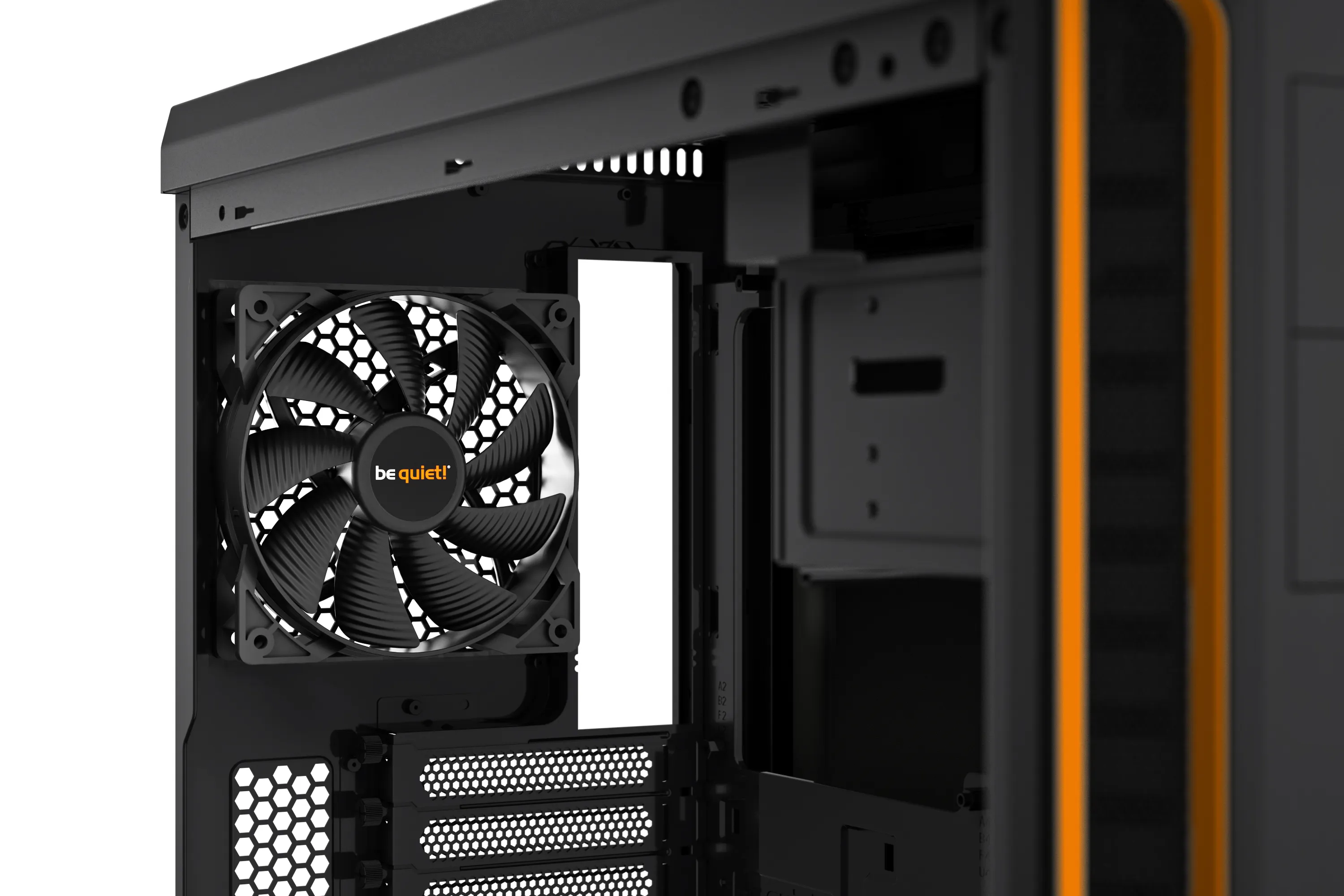 be quiet! Pure Base 600 Window - miditower chassi, fönster, Black, Orange