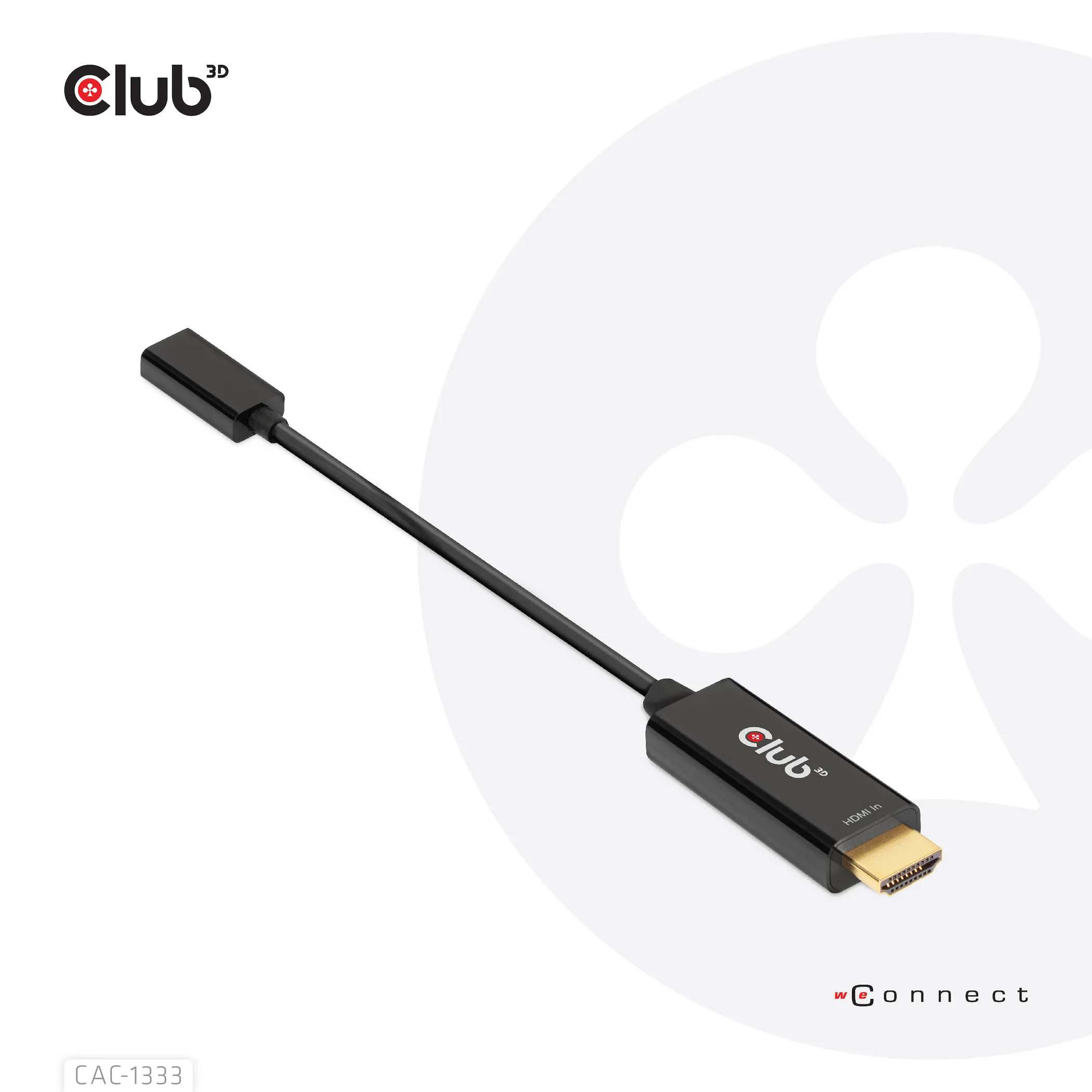 Club 3D HDMI - USB-C 4K60Hz active - adapter, Black