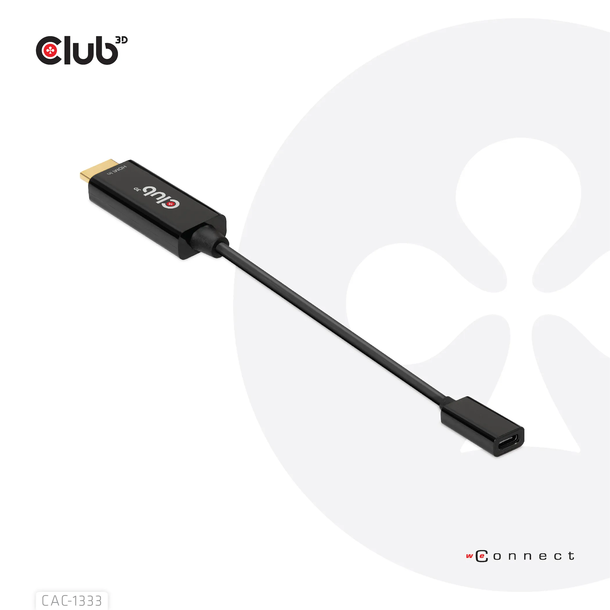 Club 3D HDMI - USB-C 4K60Hz active - adapter, Black