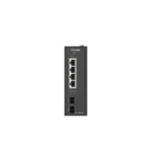 D-Link DIS-100G-06P - Industrial unmanaged Gigabit PoE+ switch, Black