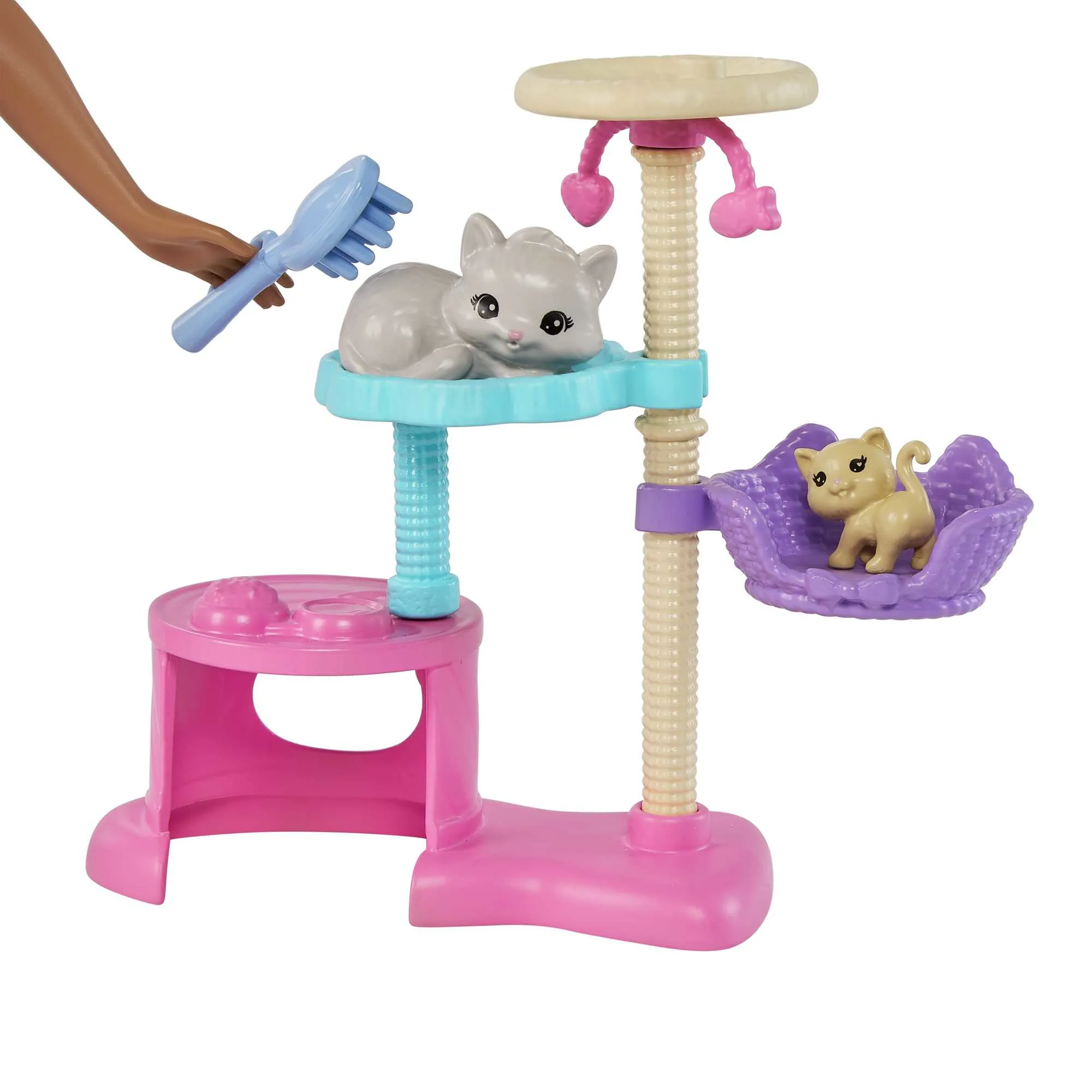 Mattel Barbie doll and kitten scratching post playset