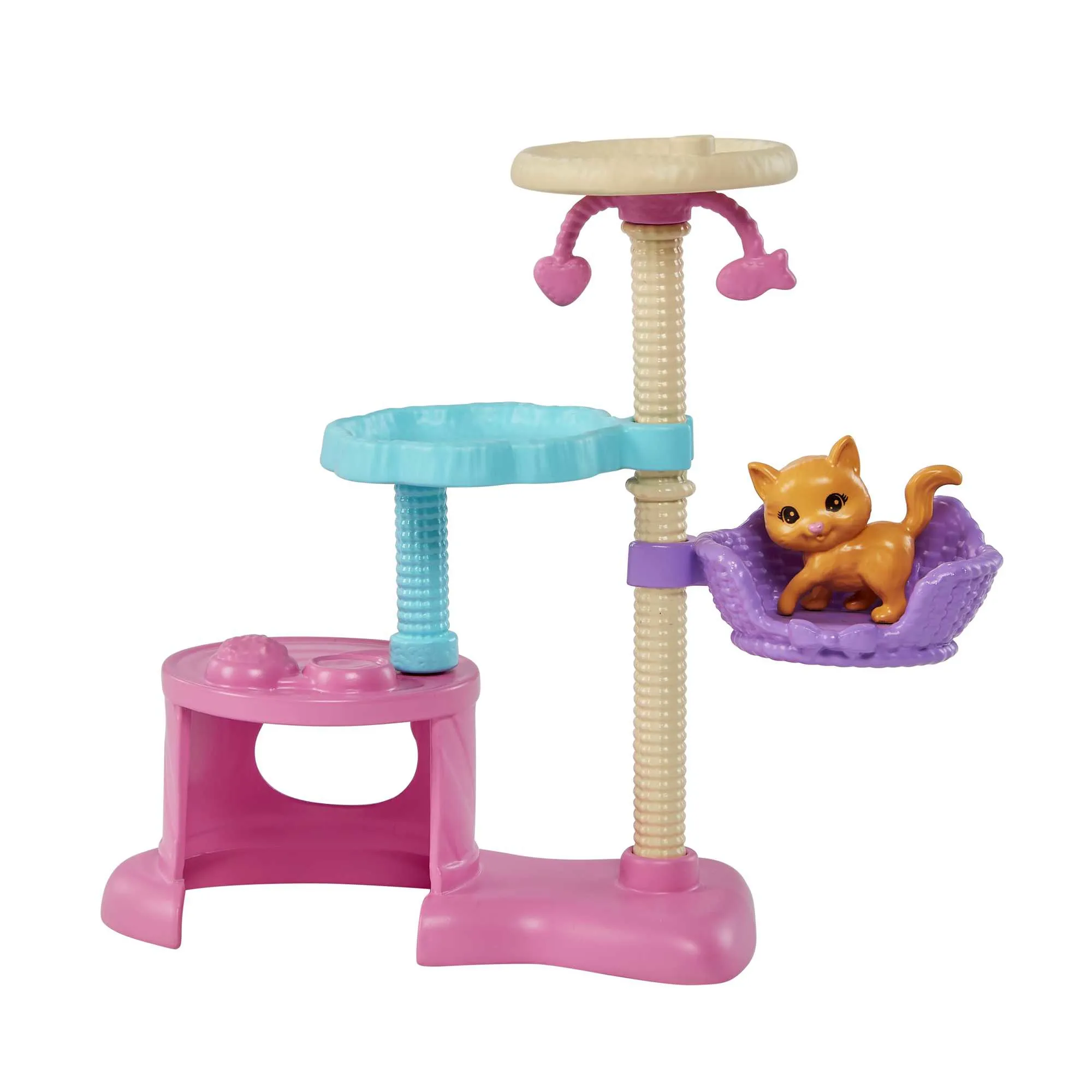Mattel Barbie doll and kitten scratching post playset