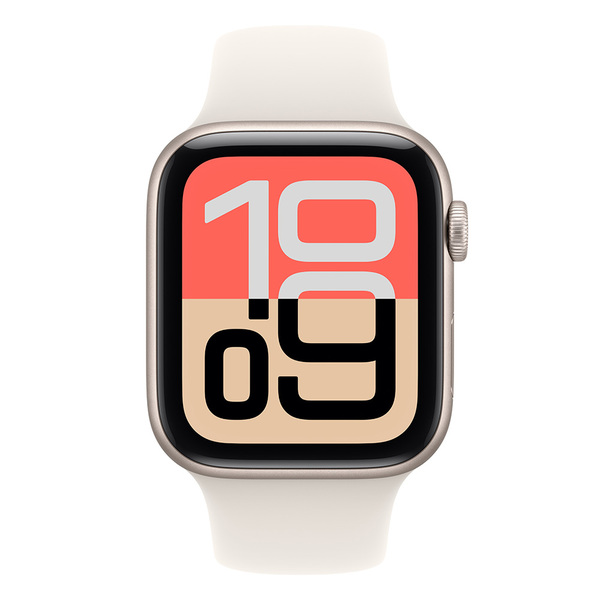 Apple Watch SE 3 (GPS) 44 mm tähtivalkea alumiinikuori ja urheiluranneke, S/M