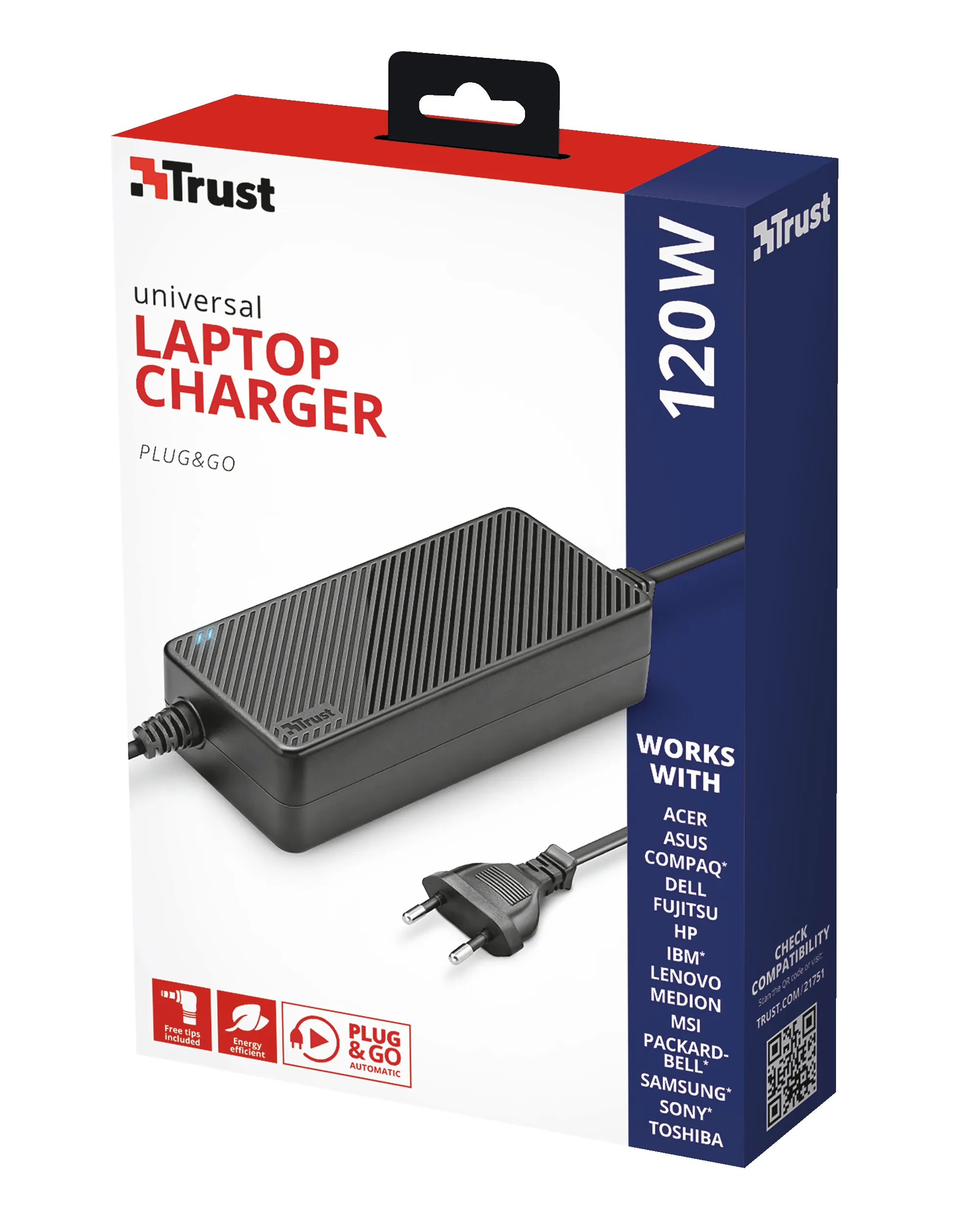 (L&ouml;yt&ouml;nurkka) Trust 120W Plug & Go Laptop Charger