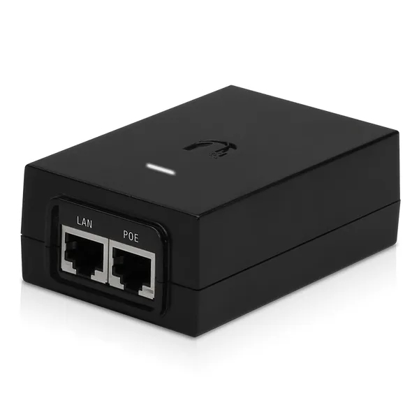 Ubiquiti PoE adapter, 48V output, GbE, ESD protection, black