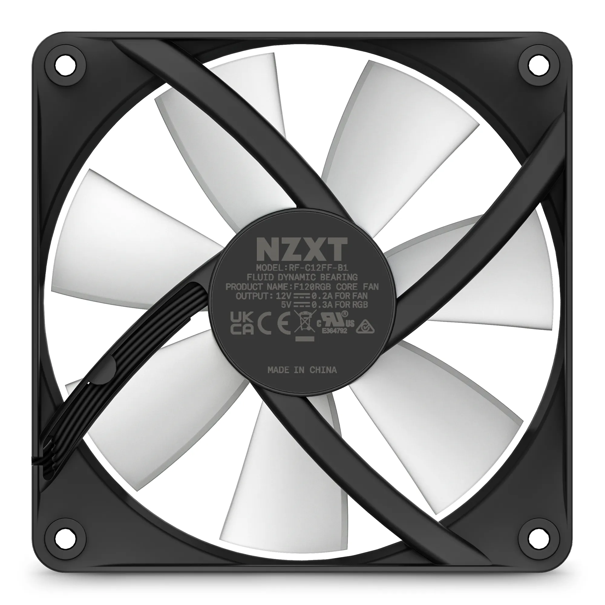 NZXT F120 RGB Core Fan 120mm, Black