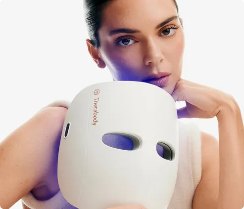 Therabody TheraFace Mask Glo tr&aring;dl&ouml;s LED-ljusterapimask - Vit
