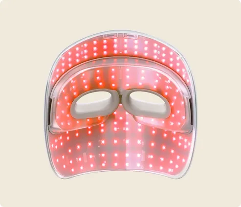 Therabody TheraFace Mask Glo tr&aring;dl&ouml;s LED-ljusterapimask - Vit