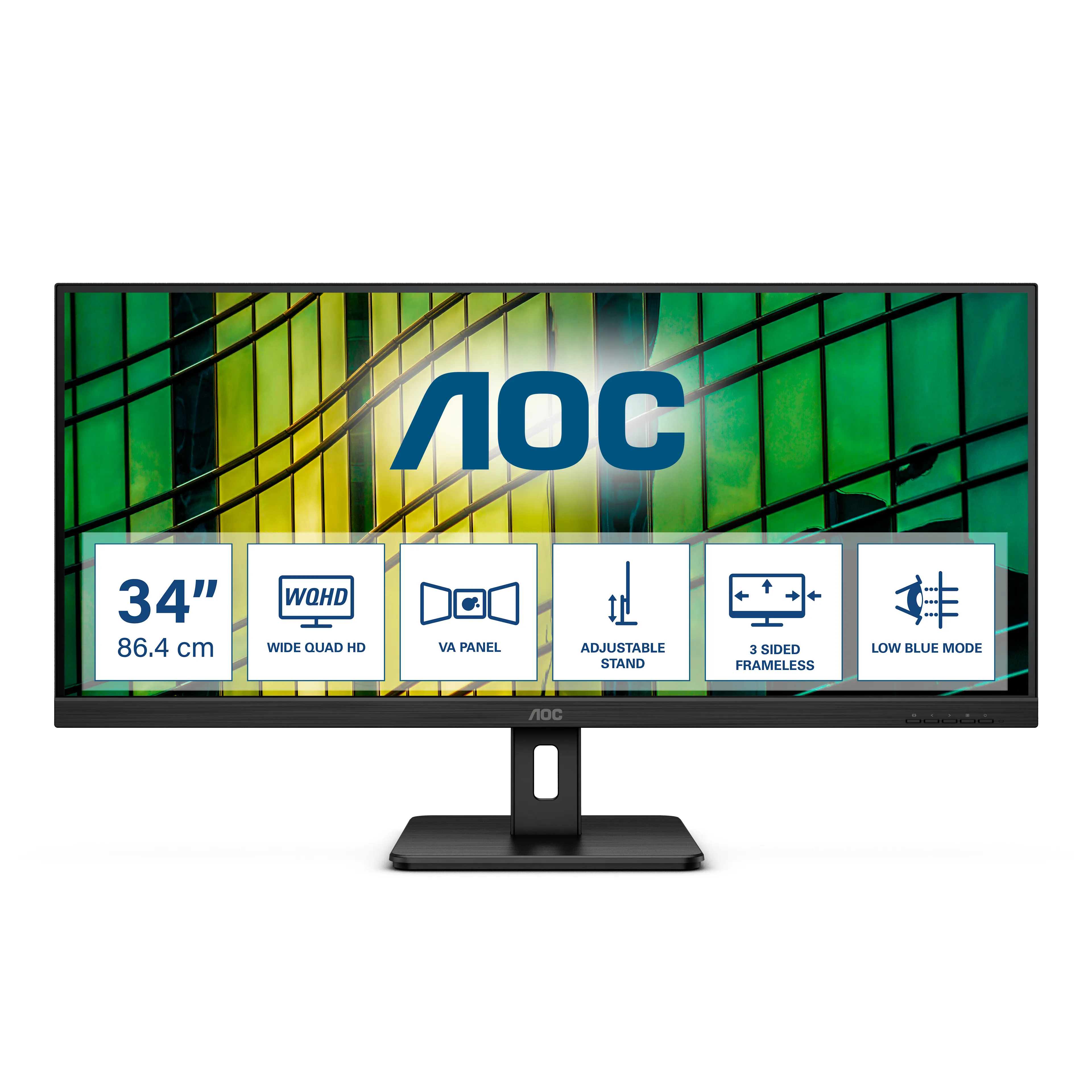 AOC 34&quot; U34E2M UWQHD, VA -n&auml;ytt&ouml;