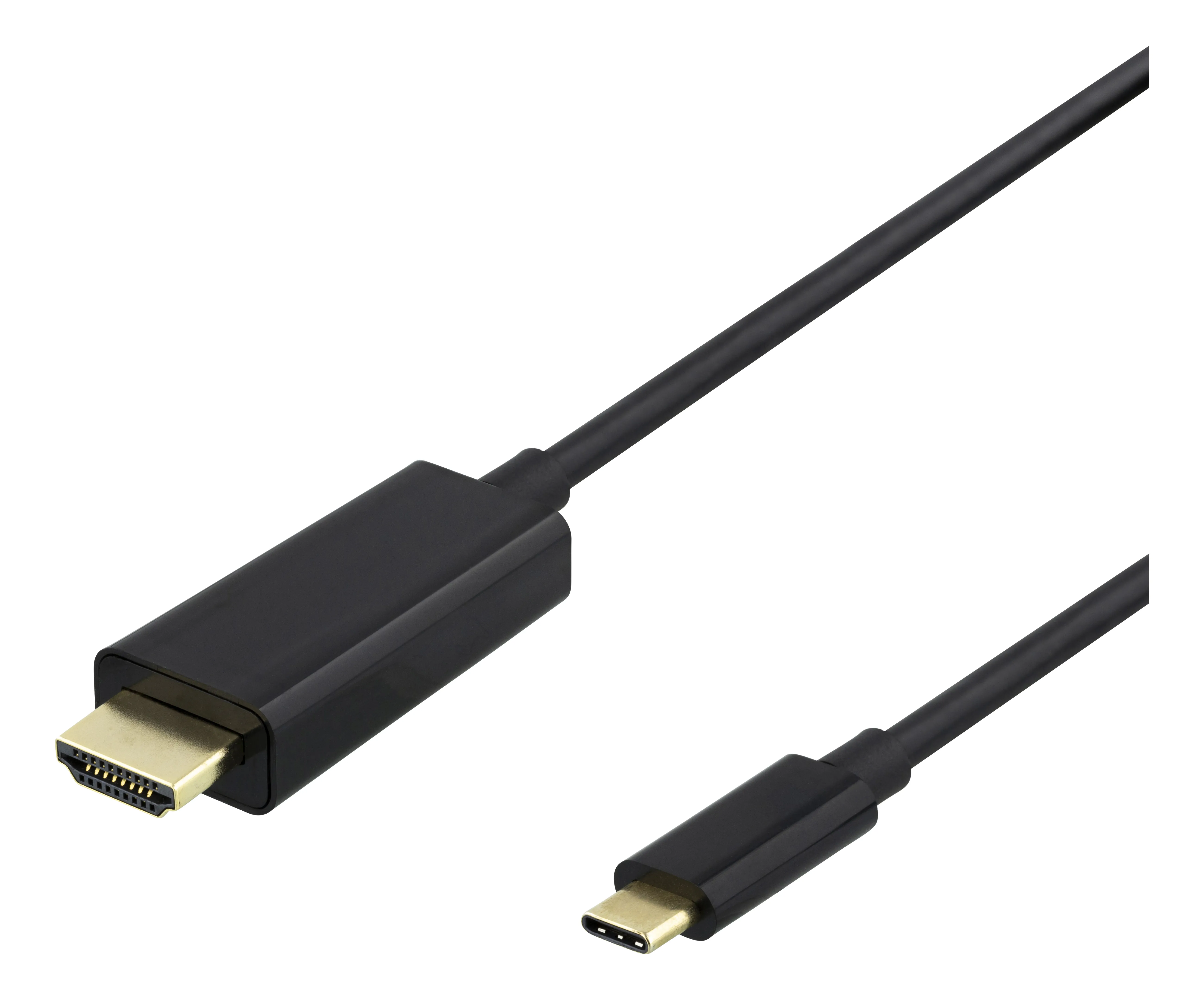 Deltaco USB-C &ndash; HDMI kabel, 3 m, svart