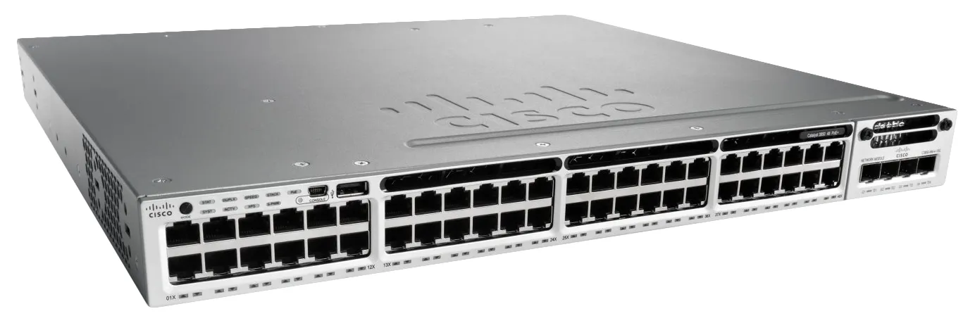 Cisco Catalyst 3850-48P-L - Kytkin - Hallinnoitu - 48 x 10/100/1000 (PoE+) - ty&ouml;p&ouml;yt&auml;, r&auml;kkiin asennettava - PoE+ (435 W)