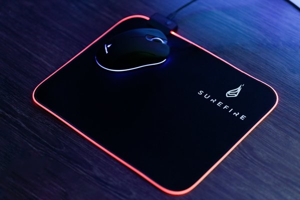 Surefire Silent Flight RGB-320 RGB Gaming Mousepad, 320x260 mm, Black