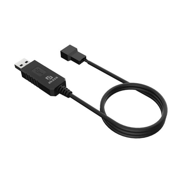 Akasa USB to 3-Pin / 4-Pin, 5V to 12V PC - fan adapter cable, 60cm