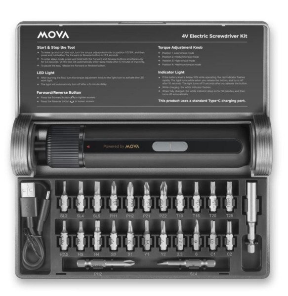 MOVA MSD008 3,6 voltti S&auml;hk&ouml;ruuvinv&auml;&auml;nnin