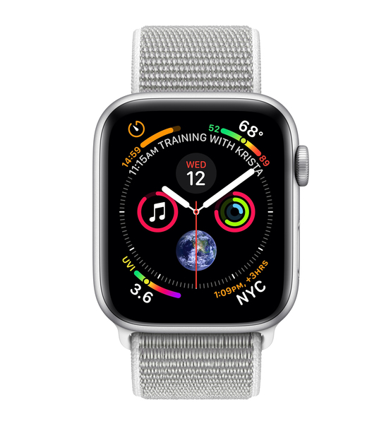 Apple Watch Series 4 GPS + Cellular 40mm, Silver Aluminum Case with Seashell Sport Loop