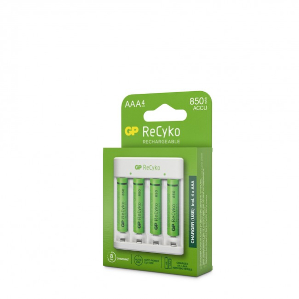 GP ReCyko standard Charger w/4xAAA 850mAh (PB)