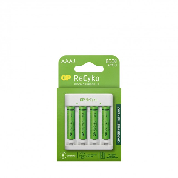 GP ReCyko standard Charger w/4xAAA 850mAh (PB)