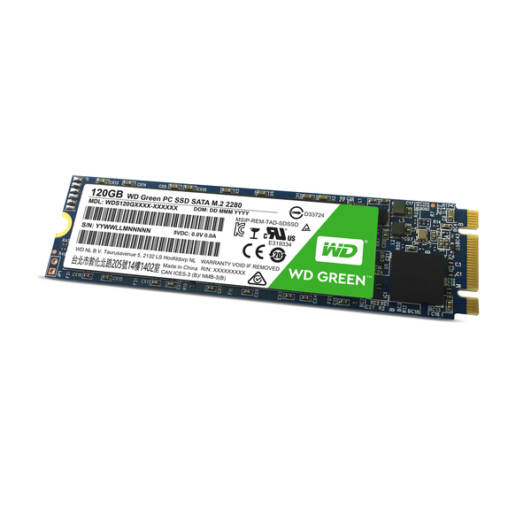 WD 120GB, R 540 MB/s W 430 MB/s -SSD-levy M.2, vihre&auml;