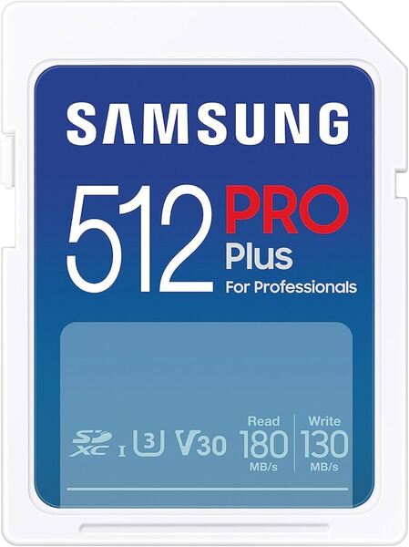 Samsung PRO Plus 512 GB SDXC UHS-I U3 V30 Class 10 A2 kort, vit