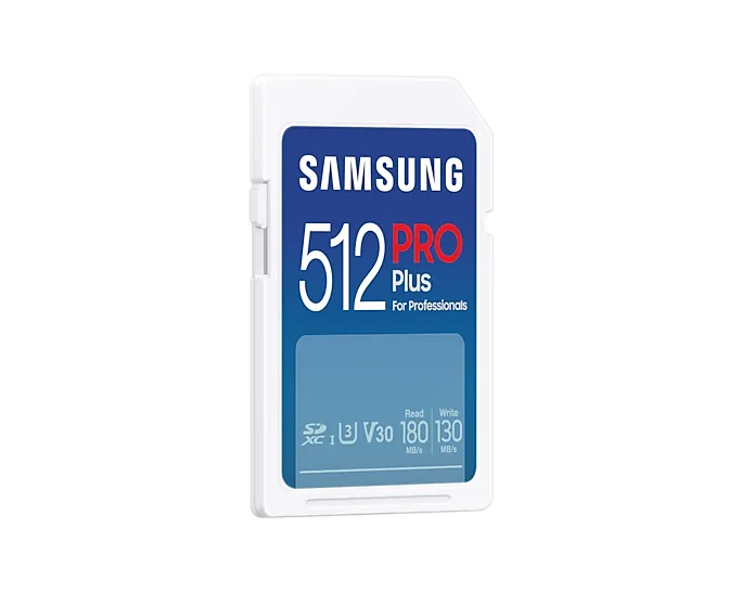Samsung PRO Plus 512 GB SDXC UHS-I U3 V30 Class 10 A2 kort, vit